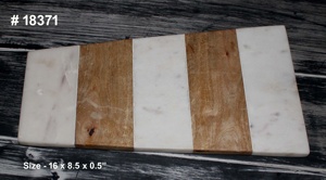 Planche à découper rectangulaire en marbre blanc et laiton, incrustée de laiton, très demandée - Product Image 2