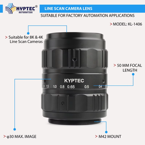 Objectif d'imagerie à balayage linéaire de 50 mm pour caméras 8K et 4K, systèmes de vision industrielle et inspection automatisée - Product Image 1