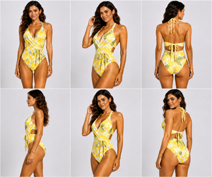 Girl one piece swimsuit <b>animal</b> <b>pattern</b> one shoulder swimwear sexy beachwear summer bathing suit custom print private label OEM - Product Image 5