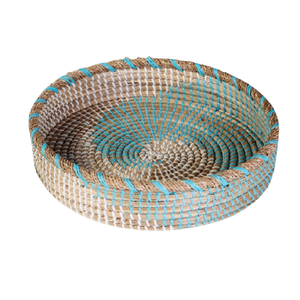 Plateau authentique en jonc de mer tressé à la main, panier de rangement pour cérémonie du thé traditionnelle et décoration culturelle - Product Image 2