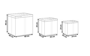Ensemble de 3 paniers en rotin tissés à la main de qualité supérieure, boîtes de rangement pour cadeaux de Noël, style vintage, meilleur choix pour la décoration de Noël - Product Image 6