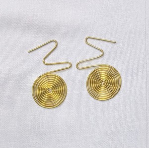 Shan India Hammered Antique Gold Wired Women's Stick Earrings Elegant Gold Plated <b>Brass</b> Textured Lead/Cadmium/Azo Free - Product Image 5