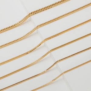 สร้อยคอทองคำ 18K ญี่ปุ่น Kihei Curb Chain สร้อยคอแบบละเอียด 18k สร้อยคอแบบโซ่ สร้อยคอคลาสสิกสำหรับทุกเพศ ผู้ชาย ผู้หญิง - Product Image 1