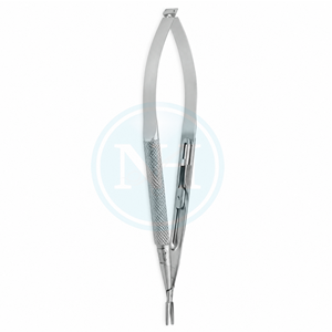 Porte-aiguilles micro en acier inoxydable, corps rond, mâchoires serties de diamants, mâchoires délicates de 1 mm - Product Image 3