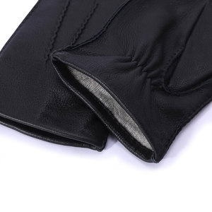Gants de moto pour homme en cuir véritable, noirs, à doigts entiers, personnalisables, de qualité supérieure, par IGNITEFIT WEAR - Product Image 6
