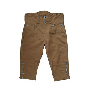 Pantalon Capri Homme Bleu Marine Taille Haute Fermeture Boutonnée Style Formel Tissu Tissé Mi-Lourd - Product Image 4
