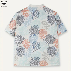 เสื้อกอล์ฟผู้ชายไซส์ใหญ่พิมพ์ลายพืชทะเล สวมใส่สบาย ระบายอากาศได้ดี เหมาะสำหรับใส่ทุกวัน เสื้อโปโลพิมพ์ลายคุณภาพดีที่สุดสำหรับผู้ชาย - Product Image 3