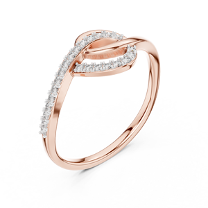 Anillo de Diamantes Cultivados en Laboratorio con Diseño de Pétalos Entrelazados, Oro Rosa de 18 Quilates, Chapado en Rodio, para Compromiso, Boda, Fiesta, Regalo de San Valentín, Uso Diario - Product Image 2