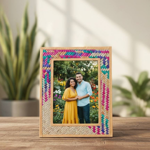 Cadre photo Shetal Pati fait main, design tissé à la main, 100% fibre de Murta naturelle, durable, pour table/bureau - Product Image 3