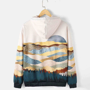 Sudadera con Capucha Extra Grande, Personalizada, Sublimada, con Forro para Invierno, Color Degradado, Sudadera de Felpa Gruesa, Corte Regular, Estilo Hip Hop, Unisex - Product Image 2