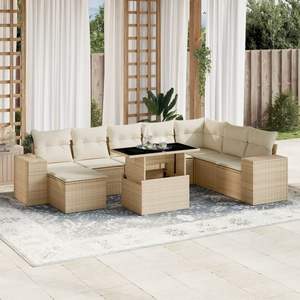 Conjunto de Sofás de Jardín en Beige y Blanco Crema - Product Image 1