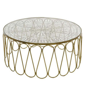 Mesa de Centro Grande de Aluminio con Acabado Dorado en Forma de Diamante, Mesa de Centro Clásica para Sala de Estar - Product Image 2