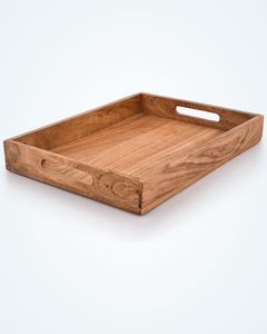 Bandeja de Servicio Multifuncional Personalizable de Madera de Acacia Ecológica con Acabado Cepillado de Grado Comercial, Vajilla Moderna para Cocina y Hotel - Product Image 5