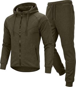 Conjunto Deportivo de Otoño para Hombre, Sudadera con Capucha y Pantalones de Felpa, 2 Piezas, Transpirable, Ligero, Cintura Elástica, 300g - Product Image 3