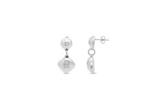 Boucles d'oreilles pendantes à boule unie et à goutte facettée - Product Image 1