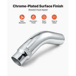 Terminale di Scarico Cromato a 23 Pollici con Ingresso da 4 Pollici e Uscita da 5 Pollici, Lunghezza Totale 23 Pollici, per Camion e Berlina, per Tubi di Scarico - Product Image 4