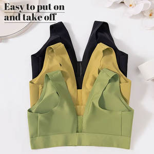 Sujetador deportivo de alta calidad para mujer, personalizado, con cuello en V, diseño cruzado, material de poliéster, para fitness. - Product Image 2