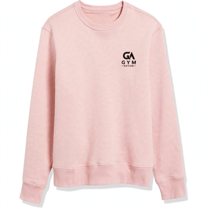 <b>Gym</b> Active Pink Crewneck <b>Sweatshirt</b> Fully Customized Long Sleeved Regular Fit Unisex 100% Cotton Knitted Pullover Casual Autumn - Product Image 1