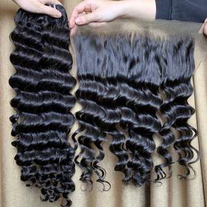 Qualité VIP HD pour fermeture perruque vierge Remy chinois Extensions de cheveux Machine Double trame numéro de modèle armure femmes noires - Product Image 4