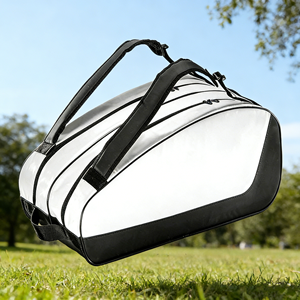 Bolsa Deportiva Grande y Resistente en Blanco y Negro para Equipo de Tenis, con Múltiples Compartimentos, para Entrenamiento Profesional - Product Image 4