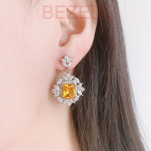 Pendientes de Diamantes Cultivados en Laboratorio de Oro Amarillo de 14K para Uso Diario, Joyería Fina Certificada, Atemporal - Product Image 3