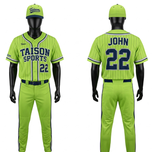 Uniforme de softball premium 220 GSM en poly-spandex noir et bleu, jersey respirant à sublimation, logo brodé. - Product Image 5