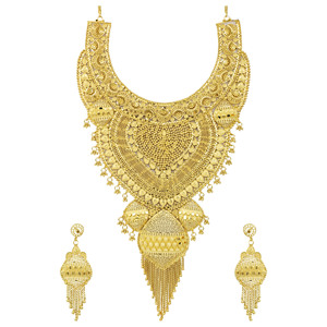 Wholesale Fashion Jewelry 14K 18K 24K Gold Plated Forming Heavy Bridal Necklaces Set Traditional Turkish Design Long Jewelry Set - Product Image 1