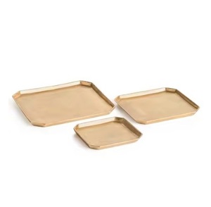 Metal <b>Serving</b> <b>Tray</b> Custom <b>Gold</b> Metal Hotel Table Decorative Rectangular Premium <b>Serving</b> <b>Trays</b> for Table Settings - Product Image 3