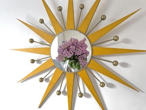 Sun Shape Yellow Wall <b>Mirror</b> Perfect For Living Room And <b>Bedroom</b> Adds Radiant And Eye Catching Wall Decor From India - Product Image 3