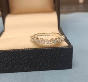 Natural <b>Opal</b> <b>Ring</b> Vintage <b>Opal</b> Band <b>Opal</b> Wedding Band <b>Opal</b> <b>Ring</b> Dainty <b>Opal</b> <b>Ring</b> Engagement Birthstone <b>Ring</b> Matching Band <b>Ring</b> - Product Image 2