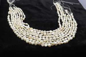 Perlas de agua dulce blancas naturales, forma barroca, perlas de arroz para la fabricación de joyería, perlas blancas de alta calidad, venta al por mayor. - Product Image 5