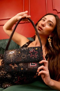 Bolso de hombro de lujo para mujer con patrón geométrico y cuentas, hecho a mano con cuentas de semillas, a la moda, personalizado, al por mayor - Product Image 4