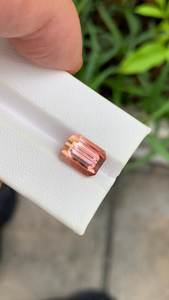 Natural Peach Pink Tourmaline <b>Emerald</b> Cut Faceted Gemstone Loose Stone For Jewelry Making Wholesale Gemstone Supplier - Product Image 1