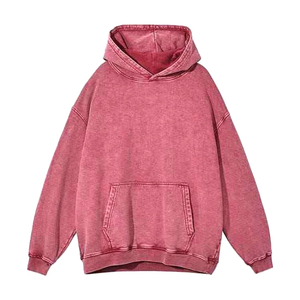 เสื้อฮู้ดดี้ผ้าฟลีซคอตตอน 100% หนัก 300 กรัม แบบสั่งทำพิเศษ ล้างสีแบบแอซิดวอช ทรงโอเวอร์ไซส์ สไตล์สตรีทแวร์ วินเทจวอช  สำหรับผู้ชาย - Product Image 1