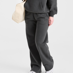 Pantalones Jogger Anchos de Mujer con Detalle de Costuras, en Color Carbón, de Felpa Suave, 100% Algodón, los Más Vendidos - Product Image 5