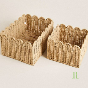 BEST PRICE Eco-Friendly <b>Rectangular</b> Paper <b>Basket</b> Handwoven Storage Organizer for Toys Towels Clothes and Accessories - Product Image 3