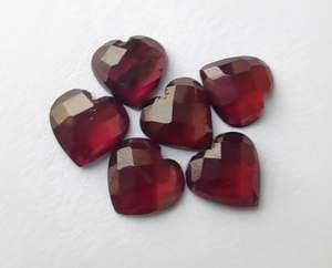Garnet natural en forma de corazón, corte a cuadros, piedra preciosa calibrada, joyería, piedra suelta, cristal curativo. - Product Image 3