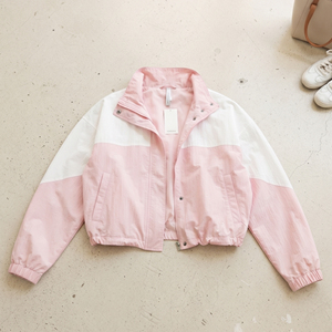 Veste coupe-vent courte pour femme, manches longues, col montant, fermeture éclair, imperméable, pour le camping en plein air - Product Image 1