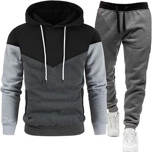 Conjuntos Deportivos de Otoño para Hombre, Estilo Hip Hop, 2 Piezas, Sudadera con Capucha y Pantalones Deportivos, Casuales, Lisos, para Correr, Cómodos, 100% Algodón, de Secado Rápido - Product Image 1