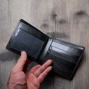 Black Color Attractive Hand <b>Tooled</b> Wolf Face Carved Border Stitched 100% Genuine <b>Leather</b> Material Bifold Card Cash Men's Wallets - Product Image 5