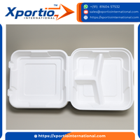 Boîtes en bagasse de qualité alimentaire 6x6 9x9, écologiques, sans BPA, micro-ondables, emballage pour restauration rapide, logo personnalisé, restaurant, hôtel