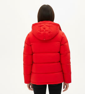 Abrigos de invierno personalizados con cremallera completa para mujer, chaqueta acolchada con capucha. - Product Image 2