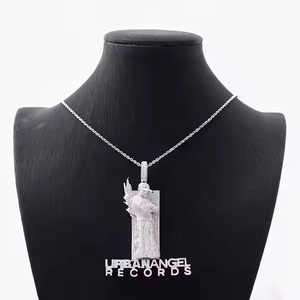Collier Pendentif en Argent Sterling 925 avec Moissanite, Breloque Glaçon, Design Personnalisé Lettre, Bijoux Hip Hop pour Fête - Product Image 4
