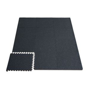 6 Piastrelle per Pavimento Palestra Spessore 0,56 Pollici, Tappetini per Allenamento con Copertura di 25 Piedi Quadrati (63,5 m²), Superficie in Gomma EVA 25x25 Pollici, Schiuma EPDM 15mm per Allenamenti in Palestra - Product Image 1