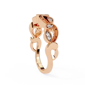Bague unisexe en or massif 10K 14K 18K avec diamant de laboratoire serti en forme de corde infinie tressée, certifiée IGI, idée cadeau de bijoux fins - Product Image 6
