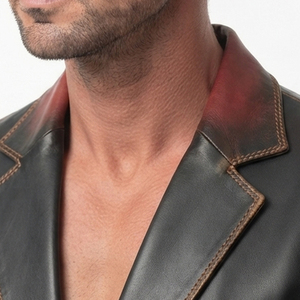 Men Fashion <b>Leather</b> <b>Blazer</b> with Button Men Pockets <b>Leather</b> <b>Blazer</b> <b>Jacket</b> Mens <b>Leather</b> Office Wear <b>Blazer</b> Coat - Product Image 4