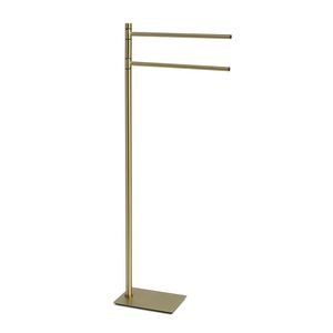 Porte-serviettes sur pied en métal doré, style moderne, finition laiton, fait main, durable, pour salle de bain - Product Image 1