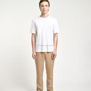 เสื้อยืดพิมพ์ลายกราฟิกโลโก้ตามสั่ง OEM ขายส่ง เสื้อยืดผ้าฝ้าย 100% สำหรับผู้ชาย เสื้อยืดสีขาวล้วน เสื้อยืดเปล่าสำหรับผู้ชายแบบกำหนดเอง - Product Image 4