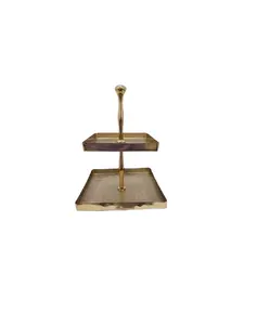 Luxo Ouro Cor Elegante Alumínio E Ferro Metal Cake Stand Latão Acabamento