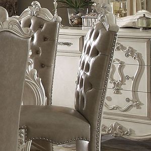 Set di 2 sedie da pranzo imbottite marroni e bianco osso, altezza bancone - Product Image 4